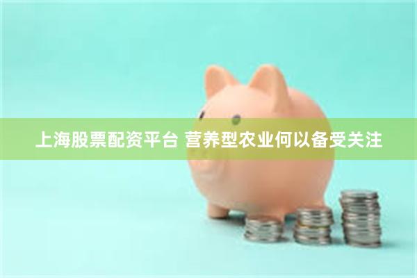 上海股票配资平台 营养型农业何以备受关注
