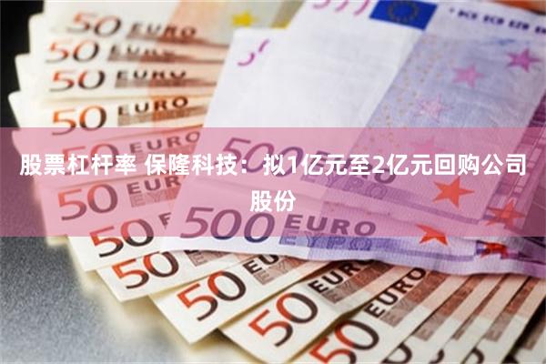 股票杠杆率 保隆科技:拟1亿元至2亿元回购公司股份