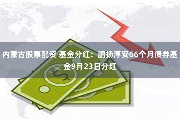 内蒙古股票配资 基金分红:鹏扬淳安66个月债券基金9月23日分红
